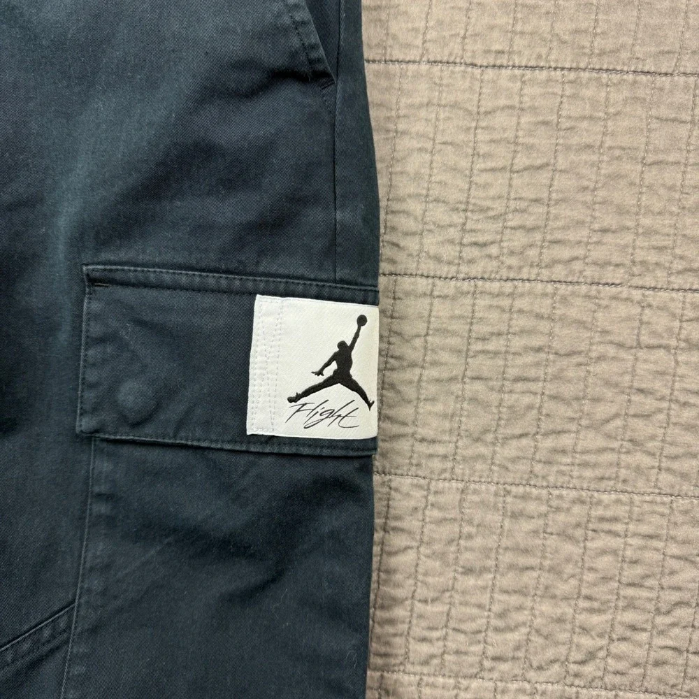 Nike Air Jordan Flight Mens Medium Black Cargo Pants Jumpman Woven Utility